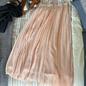 Quince Women's Soft Pink Chiffon Pleated Midi Skirt